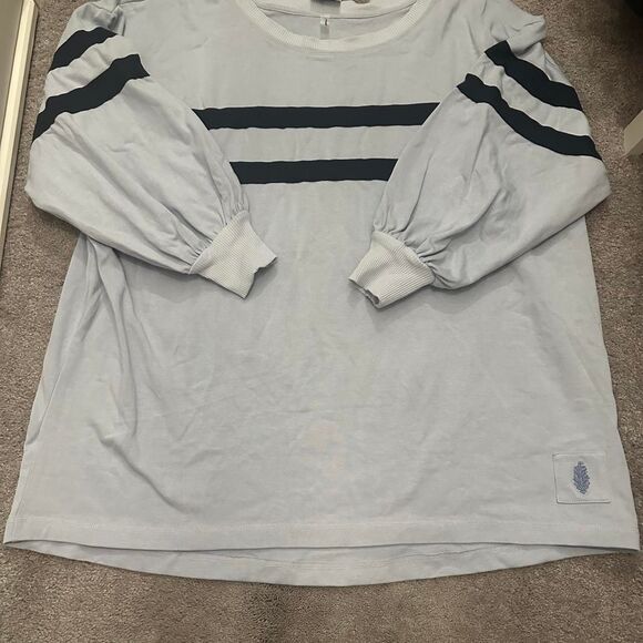 Free People Post Up Layer long sleeve shirt M oversized Crewneck stripe workout - Picture 3 of 7